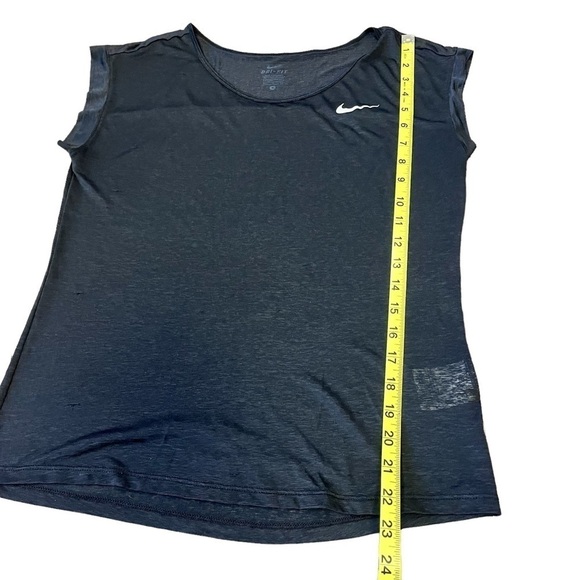 Nike Dri Fit Black Muscle Tank Small Sleeveless Shirt Burnout - Picture 5 of 9